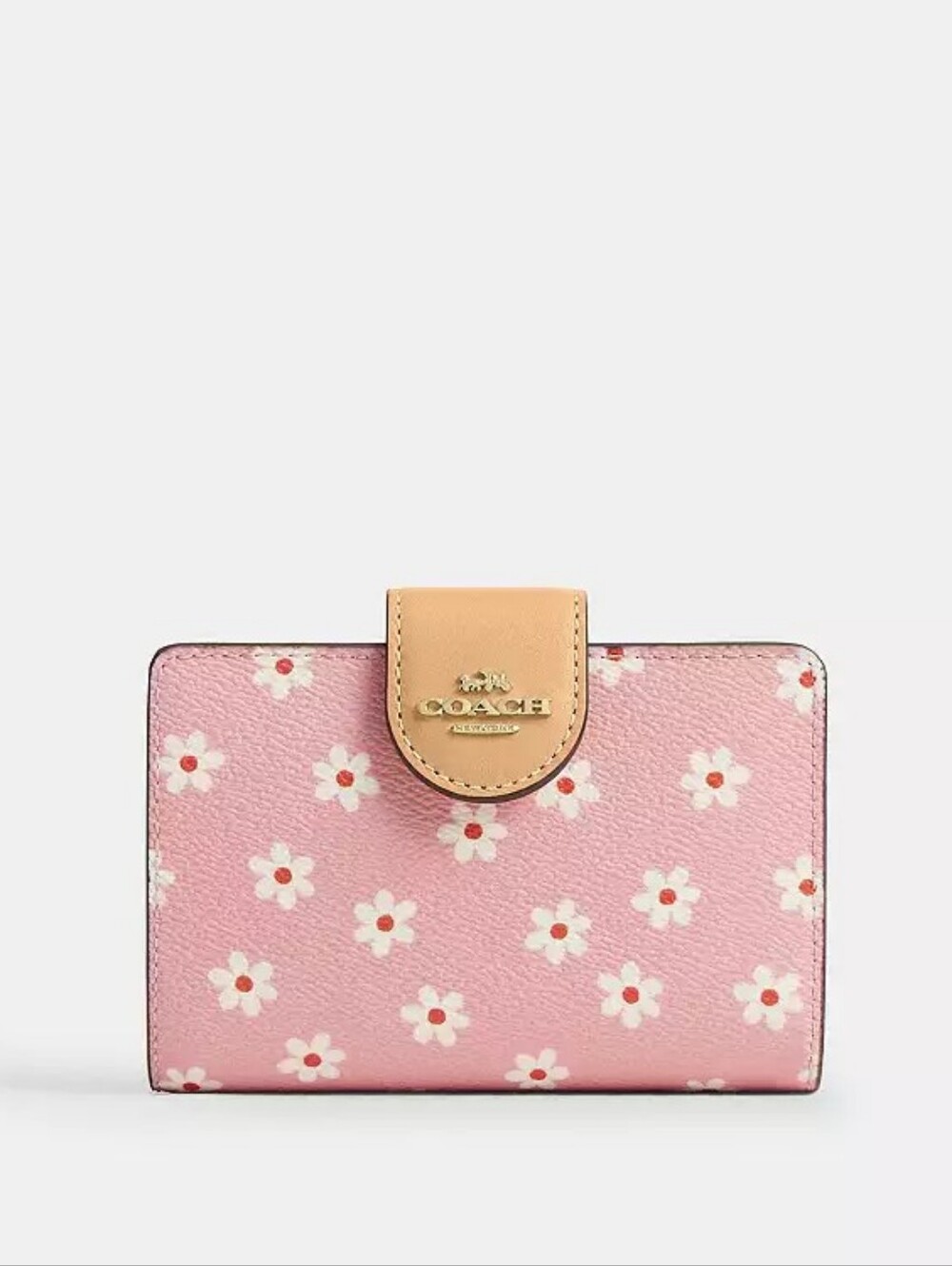 New! Coach Wallet In Signature Canvas With Floral Print #CFD94